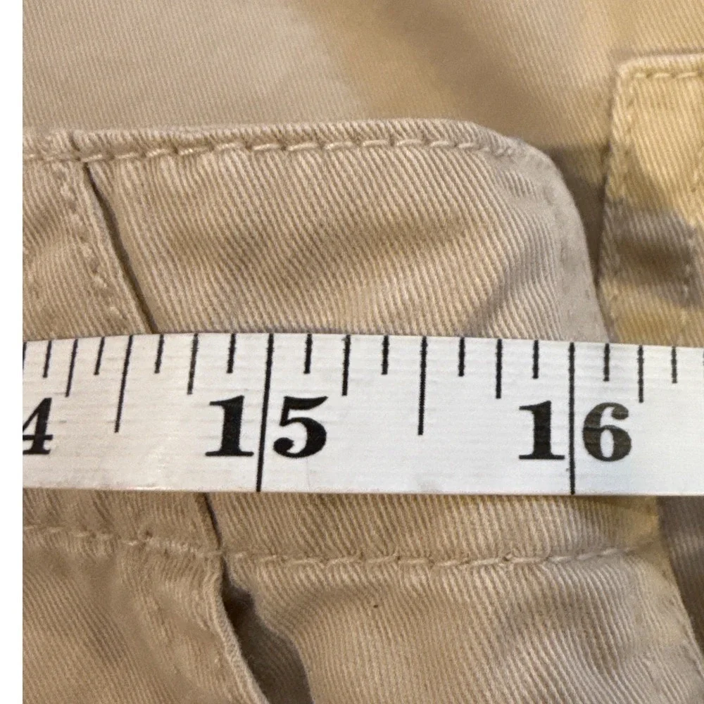 DKNY Jeans Woman's 8 Khaki Cargo Skirt Tan Cotton Utility Raw Hem Gorpcore